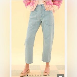 BNWT Ivy City Co Amanda Denim Pants in Light Wash Denim